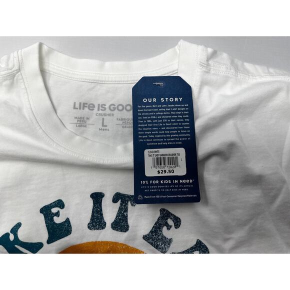 Life is Good Men's Crusher T-Shirt Logo Take Is Easy Sun Setting Size Large NWT - Picture 9 of 11